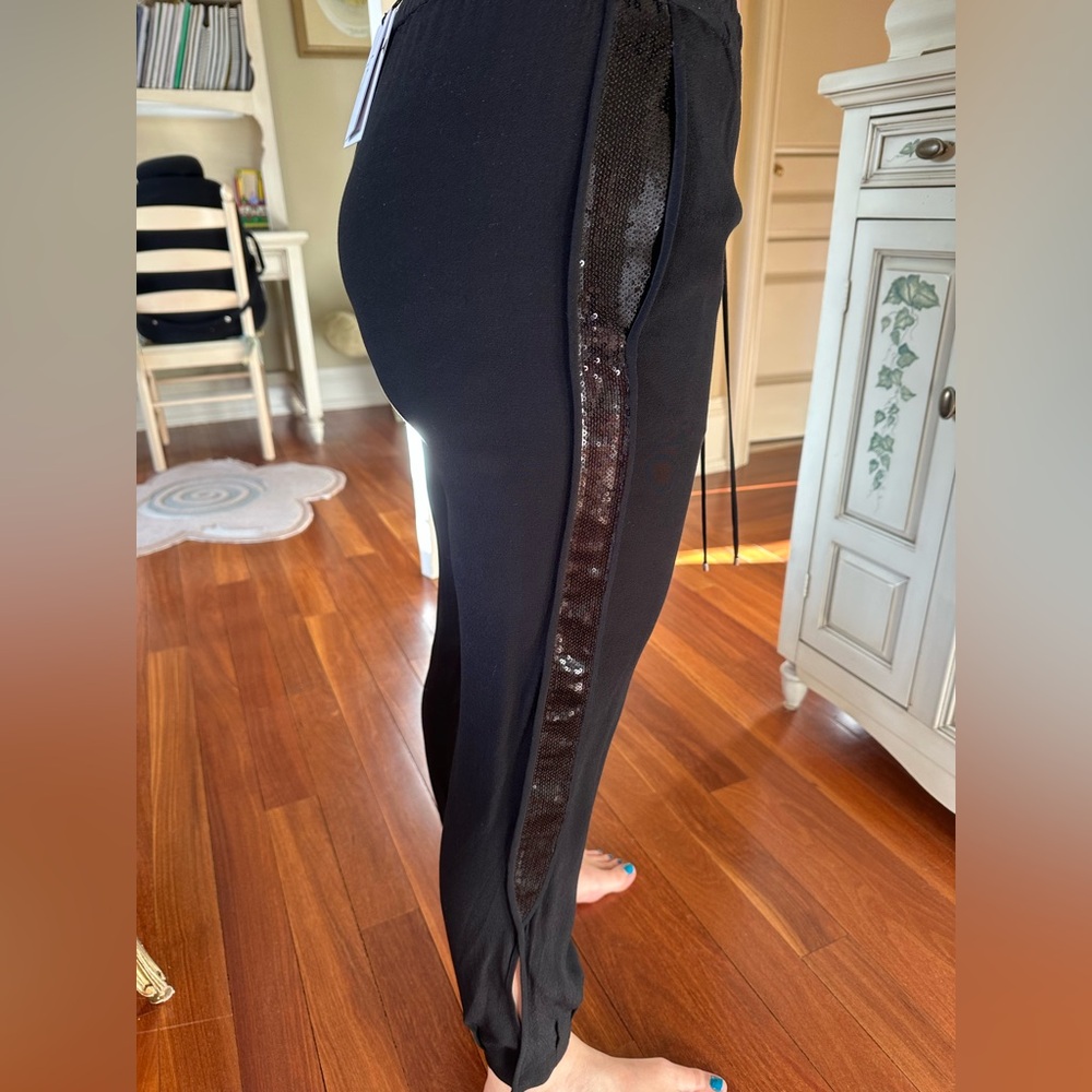 Diane Bon Furstenberg Black Pants with Sequin Detail
